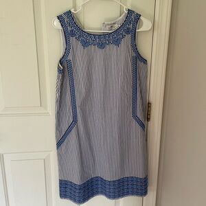 Vineyard Vines Size 4 Blue Striped Dress